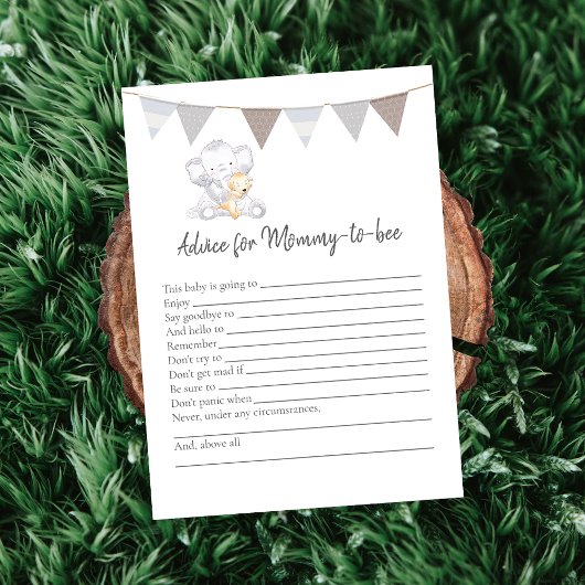 Advies voor moeder-to-be spel Baby olifant Kaart