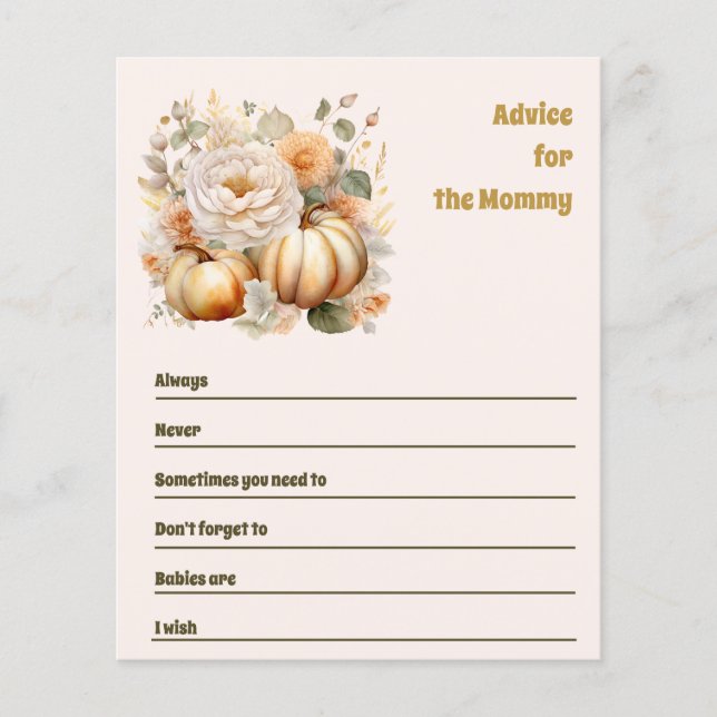 Advies voor moederschap baby shower (Voorkant)