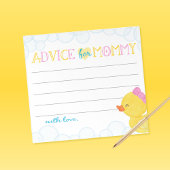 Advies voor Mom Girl Rubber Duck Baby shower Advie Notitieblok