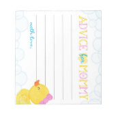 Advies voor Mom Girl Rubber Duck Baby shower Advie Notitieblok (Voorkant)