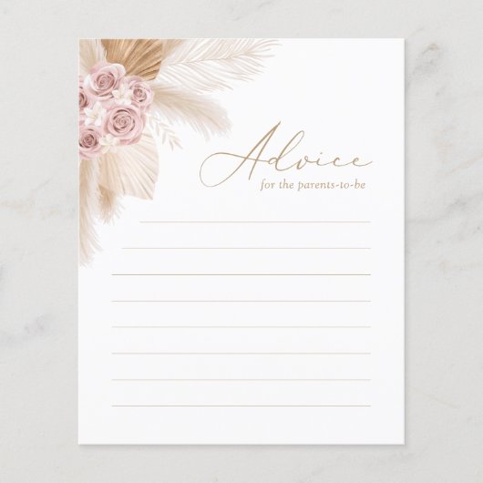 Advies voor ouders Boho Pampas Grass Baby shower (Voorkant)