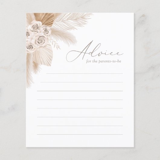 Advies voor ouders Boho Pampas Grass Baby shower (Voorkant)