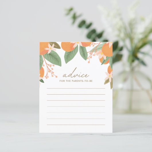 Advies voor ouders Citrus Baby shower Game (Staand voorkant)