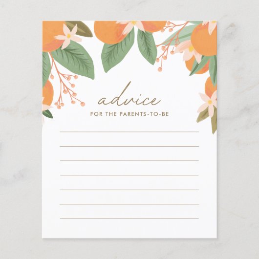 Advies voor ouders Citrus Baby shower Game (Voorkant)
