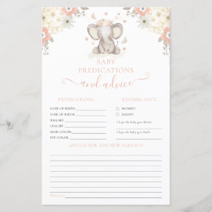Advies voor ouders Elephant Girl Baby shower Game