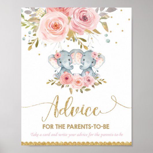 Advies voor ouders om een Baby shower met twee ell Poster (Voorkant)