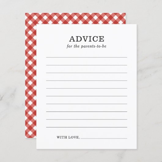 Advies voor Ouders Rustic BBQ Baby shower Game (Voorkant / Achterkant)