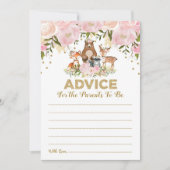Advies voor ouders Woodland Baby Girl Shower Card Kaart (Voorkant)