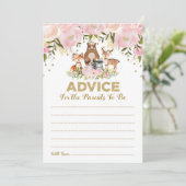 Advies voor ouders Woodland Baby Girl Shower Card Kaart (Staand voorkant)