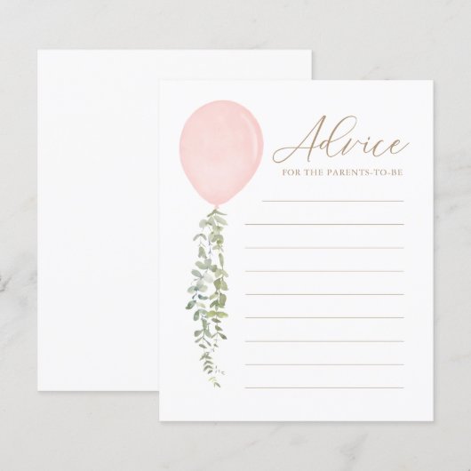 Advies voor Pink Ballon Baby shower Spel ouders (Voorkant / Achterkant)