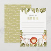 Advies voor tropische Safari-dieren voor Baby show Informatiekaartje (Voorkant / Achterkant)