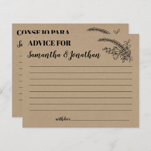 Advies voor vrolijk koppel in de Engelse spaanse d (Voorkant / Achterkant)