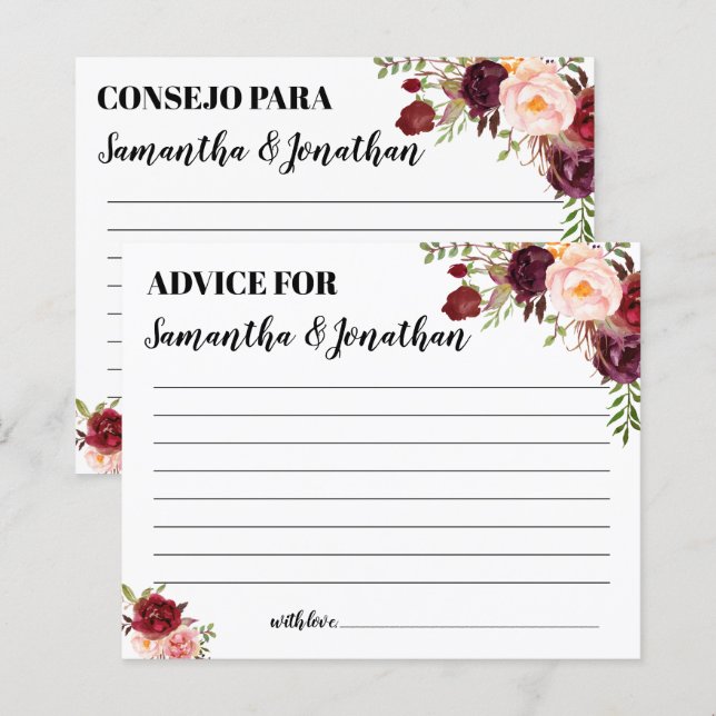 Advies voor vrolijk koppel in de Engelse spaanse d (Voorkant / Achterkant)