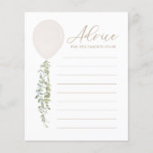 Advies voor White Balloon Baby shower Game van oud (Voorkant)