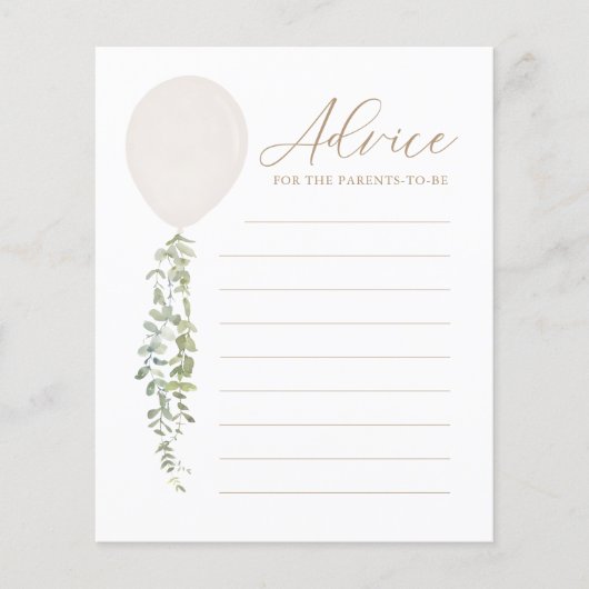 Advies voor White Balloon Baby shower Game van oud (Voorkant)