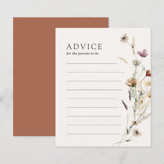 Advies voor wilde Baby showers voor de Kaart van d (Voorkant / Achterkant)