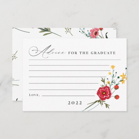 Advies voor wilde bloemen voor de Afstuderen Bedankkaart (Voorkant / Achterkant)