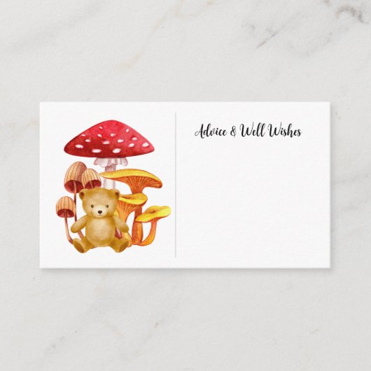 Advies & Well Wishes Autumn Teddy Bear Baby shower Informatiekaartje (Voorkant)