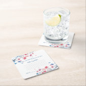 Advies & Well Wishes Roze Blauwe Waterverf Bloemen Kartonnen Onderzetters (Insitu)