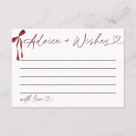 Advies & Wens Douche Spel Bourgogne Bow Informatiekaartje (Voorkant)