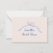 Advies & wensen Blue Bow Hand getrokken Vrijgezell Notitiekaartje (Achterkant)