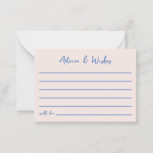 Advies & wensen Blue Bow Hand getrokken Vrijgezell Notitiekaartje (Voorkant)