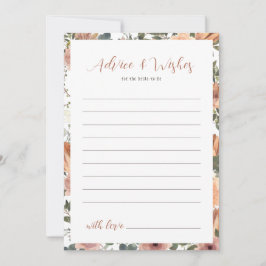 Advies & Wensen Blush Bloemen Herfst Vrijgezellenf Kaart