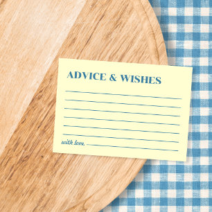 Advies & Wensen Boter Geel & Blauw Trouwen Notitiekaartje