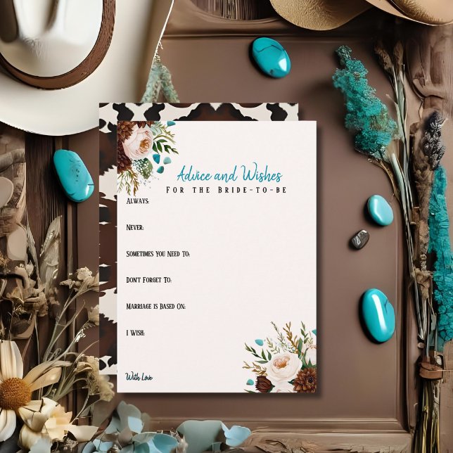 Advies & Wensen  Bruiloftsfeest Western Boho  (Advice & Wishes Bridal shower Western Boho)