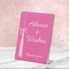 Advies & wensen Coquette Bow Roze Afstudeerder Tas Reclamebord Met Voetstuk