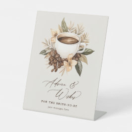 Advies & wensen Floral Coffee Vrijgezellenfeest Reclamebord Met Voetstuk