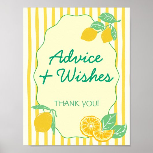 Advies & Wensen Geel Groen Citroen Afstuderen Poster (Voorkant)