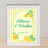 Advies & Wensen Geel Groen Citroen Afstuderen Poster