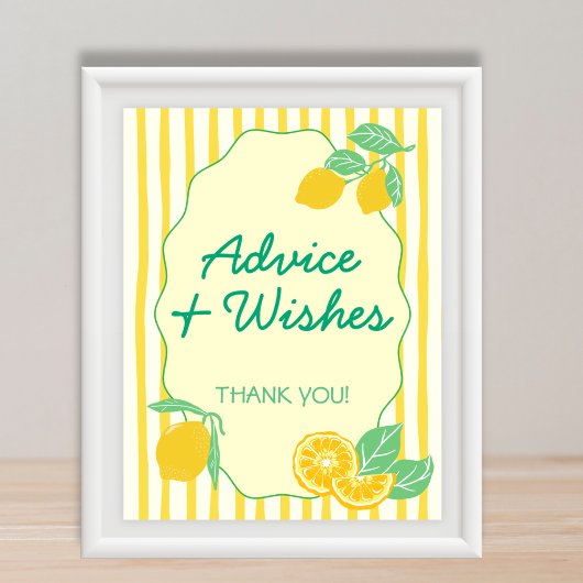 Advies & Wensen Geel Groen Citroen Afstuderen Poster