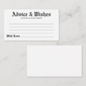 Advies & Wensen Gotische Bruiloft Kaart (Voorkant / Achterkant)