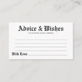 Advies & Wensen Gotische Bruiloft Kaart (Voorkant)