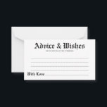 Advies & Wensen Gotische Bruiloft Kaart<br><div class="desc">Voel je vrij om dit advies en wensen gothic trouwkaart te personaliseren en aan te passen. Bewerkingsopties zijn beschikbaar.</div>