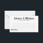 Advies & Wensen Gotische Bruiloft Kaart<br><div class="desc">Voel je vrij om dit advies en wensen gothic trouwkaart te personaliseren en aan te passen. Bewerkingsopties zijn beschikbaar.</div>