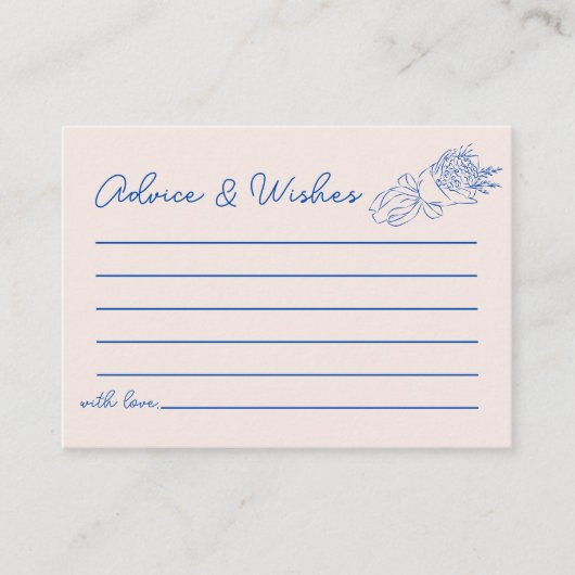 Advies & wensen Hand getrokken bloemen Vrijgezelle Informatiekaartje (Voorkant)