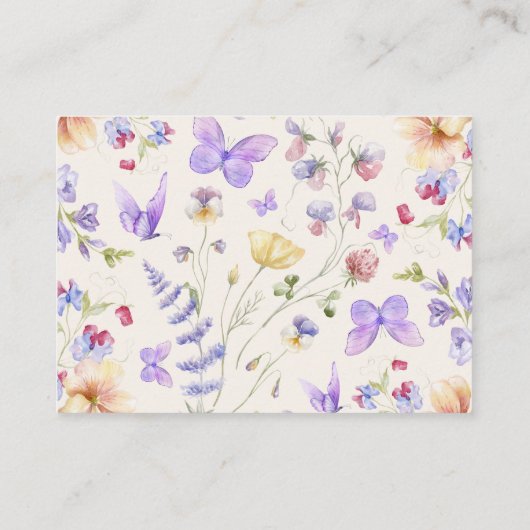 Advies & Wensen Paarse Vlinders Vrijgezellenfeest Informatiekaartje (Achterkant)