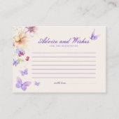 Advies & Wensen Paarse Vlinders Vrijgezellenfeest Informatiekaartje (Voorkant)