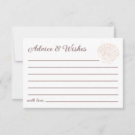 Advies & wensen Seashell Ocean Baby shower Notitiekaartje (Voorkant)