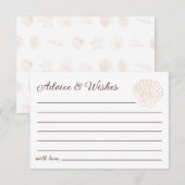 Advies & wensen Seashell Ocean Baby shower Notitiekaartje (Voorkant / Achterkant)