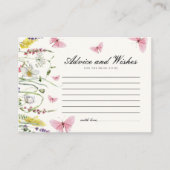 Advies & Wensen Vlinders Vrijgezellenfeest Informatiekaartje (Voorkant)