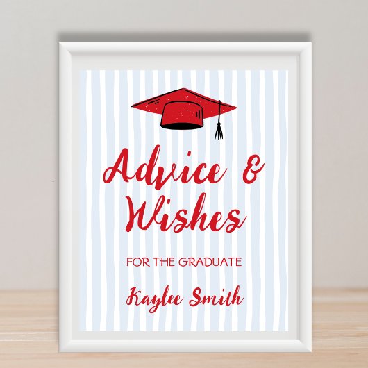 Advies & wensen voor Afstuderen 2025 Rood & Blauw Poster