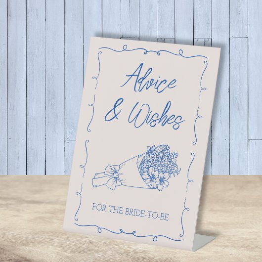 Advies & wensen voor Bride Flower Vrijgezellenfees Reclamebord Met Voetstuk