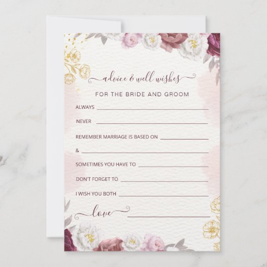 Advies & wensen voor bruid en bruidegom feestdagenkaart (Voorkant)