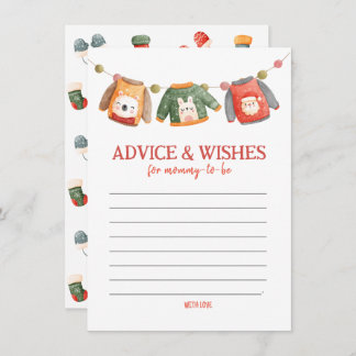 Advies & Wensen voor Moeders, Kerst Baby Shower Notitiekaartje