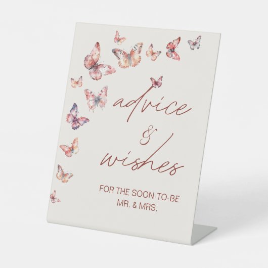 Advies & Wensen Vrijgezellenfeest Boho Butterfly S Reclamebord Met Voetstuk (Voorkant)