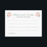 Advies Wensen Waterverf Bloemen Trouwkaarten Visitekaartje<br><div class="desc">Deze prachtige bloemenkaarten en wenskaarten zijn de perfecte aanvulling op een trouwdouche of bij de trouwreceptie. Dit ontwerp is voorzien van een combinatie van handschrift en bloklettertypen in saliegroen en gemarkeerd door een waterverf boeket. Er is ruimte beschikbaar voor gasten om hun favoriete huwelijksadvies en hun naam (en) op de...</div>